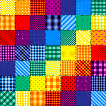 Seamless background pattern. Patchwork pattern of rainbow colors.のイラスト素材