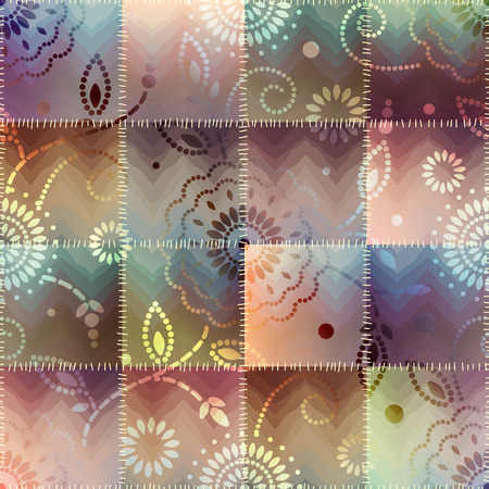 Seamless background pattern. Patchwork with gradient effect.のイラスト素材