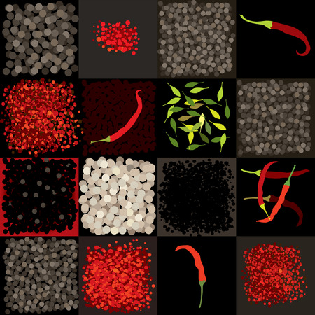 Seamless background pattern. Will tile endlessly. Peppers patternのイラスト素材