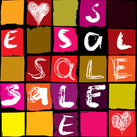 Seamless background pattern. Word sale in brushed styleのイラスト素材