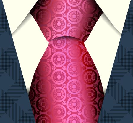 Vector illustration of a fragment of a man suit with a tieのイラスト素材
