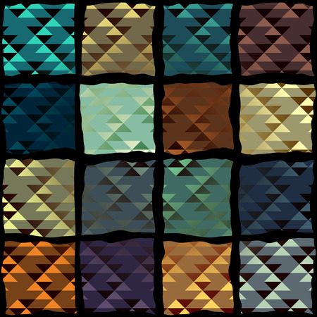 Seamless background pattern. Geometric pateern of triangles in patchwork style.のイラスト素材