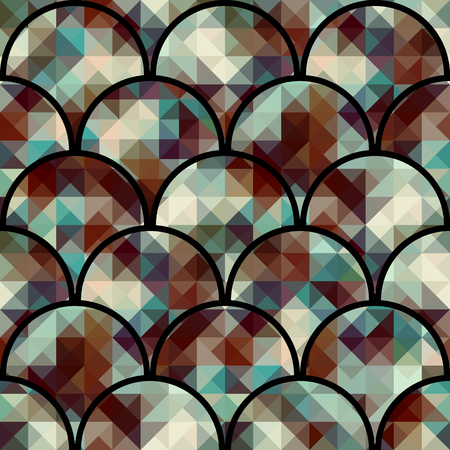 Seamless background pattern. Abstract geometric pattern with arc elements.のイラスト素材
