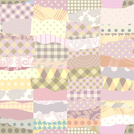 Seamless background pattern. Patchwork of wavy patches.のイラスト素材