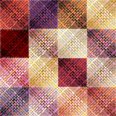 Seamless background pattern. Patchwork pattern with abstract diagonal plaid pattern.のイラスト素材