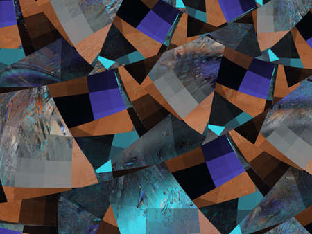 Abstract fractal background. Digital art. Blue geometric ornament