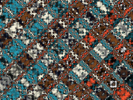Fractal artwork for creative design. Diagonal geometric background in a patchwork style.