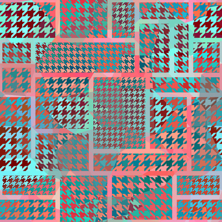 Seamless background pattern. Curve pink Houndstooth geometric pattern.