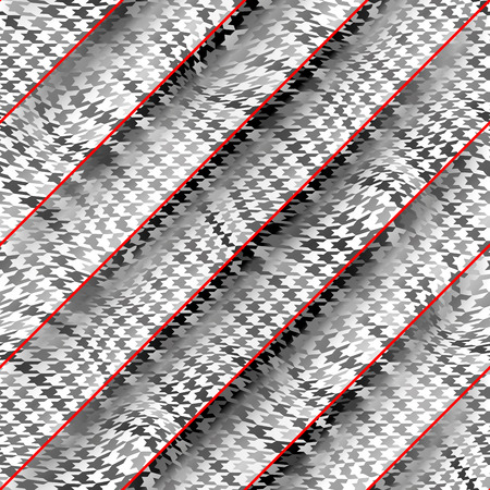 Seamless background pattern. Curve white Houndstooth geometric pattern.