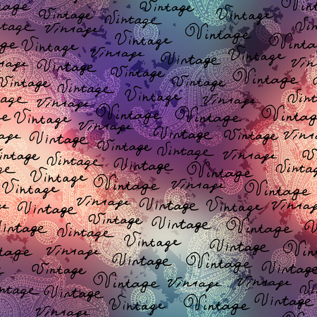 Seamless background pattern. Grunge pattern with a Vintage lettering.のイラスト素材