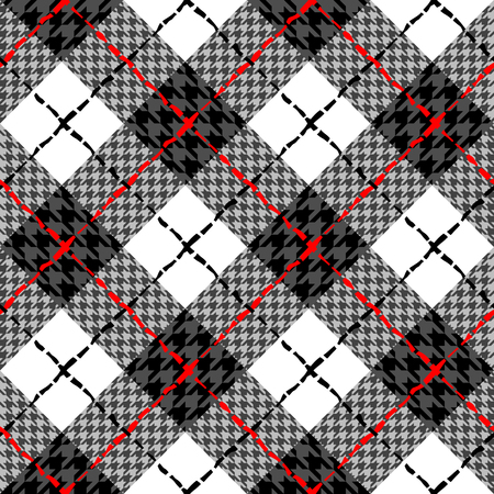 Seamless background pattern. Abstract diagonal plaid pattern. Plaid of a Hounds-tooth patterns.