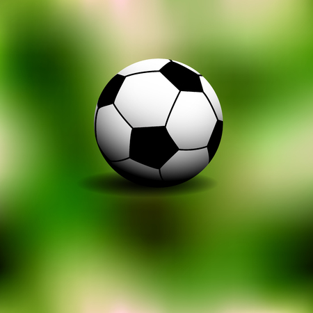 soccer ball on the green blurred backgroundのイラスト素材