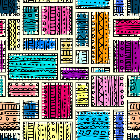 Abstract seamless vector tribal ethnic background patternのイラスト素材