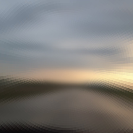 Blurred  road and gray motion blurred sky with clouds. Vector illustration
