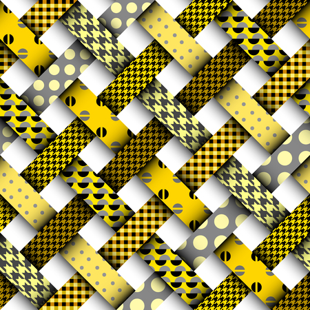 Seamless background pattern. Quilting design pattern in yellow colorのイラスト素材