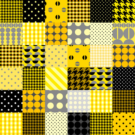 Seamless background pattern. Quilting design pattern in yellow colorのイラスト素材