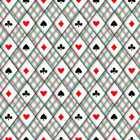 Seamless background pattern. Card suits seamless pattern. Vector illustrationのイラスト素材
