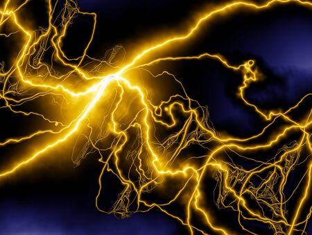 Fractal abstract background. Horizontal pattern with a lightning