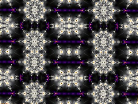 Horizontal abstract background in digital art style. Symmetrical pattern