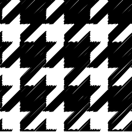 Seamless geometric pattern. Classic Hounds-tooth pattern in doodles styleのイラスト素材