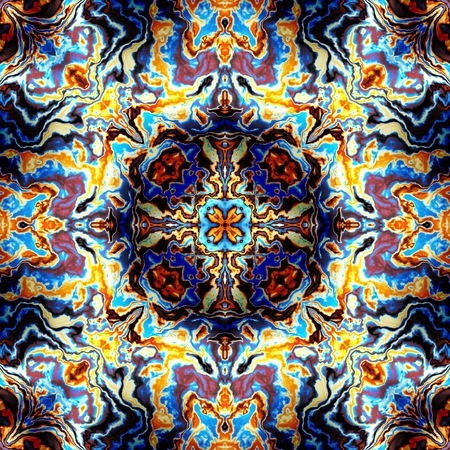 Abstract square background. Symmetric decorative ornament patternの写真素材