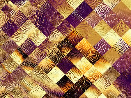 Abstract futuristic geometric image. Brown geometric background in pixel art style.