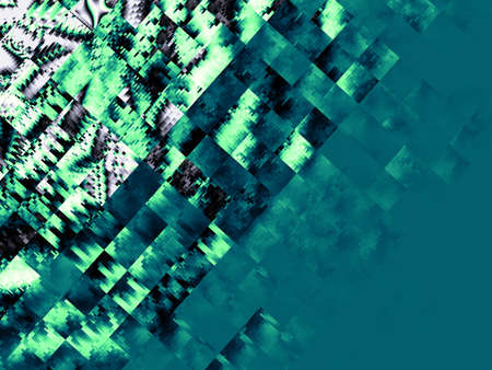 Geometric green background. Abstract futuristic fractal image.