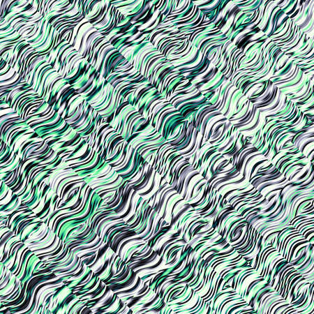 Diagonal strikes background. Abstract green and white futuristic fractal image.