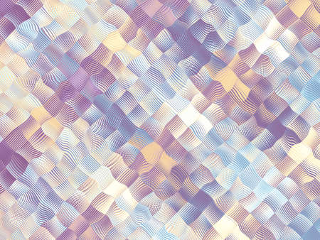 Abstract geometric fractal background. Diagonal plaid image. Blur glass effect.