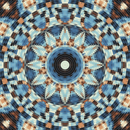 Seamless background pattern. Decorative round mosaic art pattern.のイラスト素材