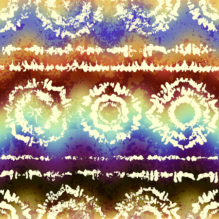 Seamless background. Grunge ethnic geometric pattern on blur background.のイラスト素材