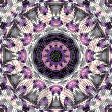 Seamless background pattern. Decorative round mosaic art pattern.のイラスト素材