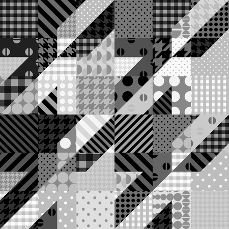 Seamless background pattern. Geometrical Hounds-tooth pattern in patchwork style,のイラスト素材