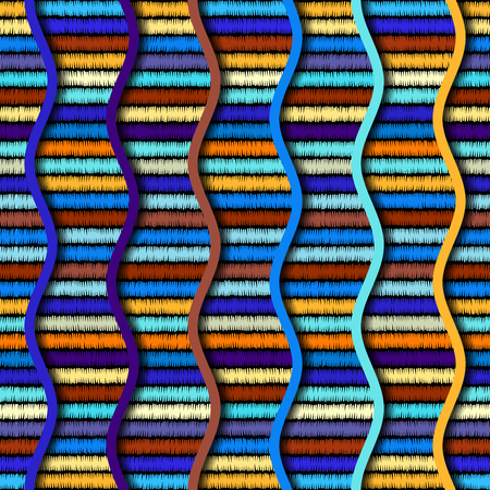 Wavy seamless texture background. Relief waves of abstract patterns.のイラスト素材