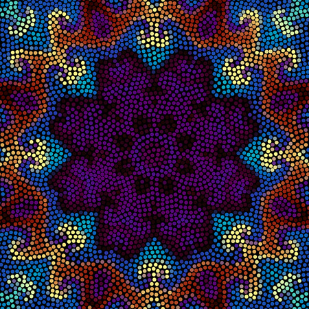 Irregular dots pattern. Seamless background. Mosaic art tile of small dots. Random circles.のイラスト素材
