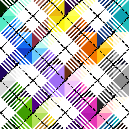 Seamless background pattern. Geometric diagonal plaid pattern.のイラスト素材
