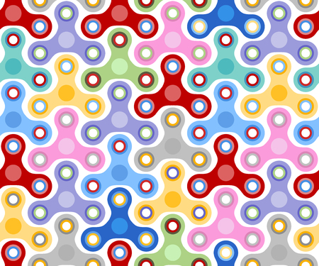 Seamless background. Pattern of multycolors spinners shapes.のイラスト素材