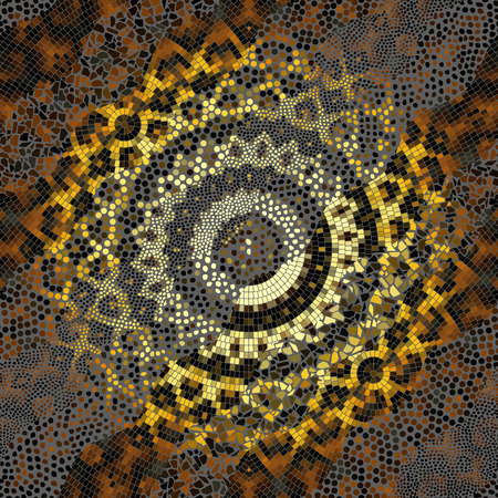 Ornate seamless texture background. Waves of mosaic tile patterns. Exotic ethnic pattern.のイラスト素材