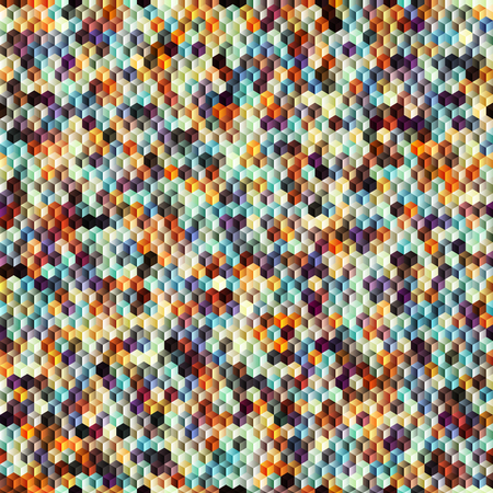 Seamless background. Abstract cubes geometric pattern in lowpoly style.のイラスト素材