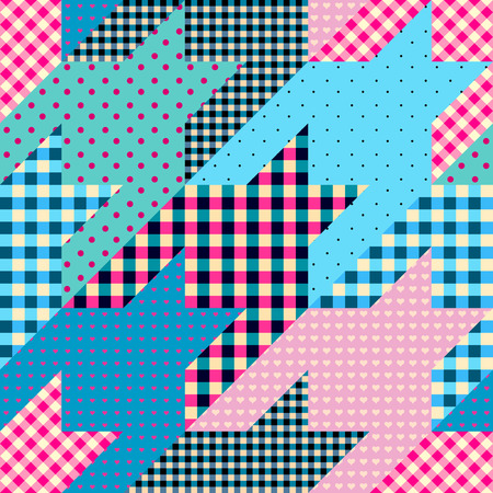 Seamless background pattern. Geometrical Hounds-tooth pattern in a patchwork style.のイラスト素材