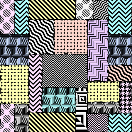 A Seamless background. Geometric abstract pattern in a patchwork style. Vector image.のイラスト素材