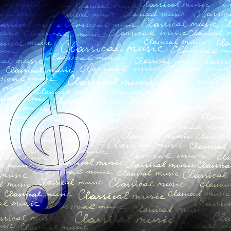 Classical music background pattern with the treble clef illustration.のイラスト素材