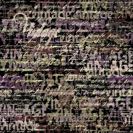 Seamless background pattern. Halftone grunge pattern with a Vintage words.のイラスト素材