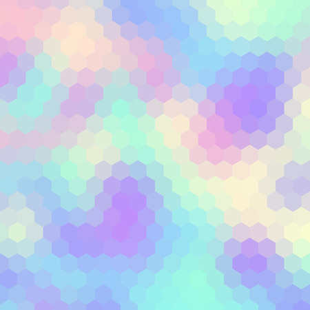 Blurred background. Geometric abstract pattern in low poly style. Effect of a glass. Holographic colors. Vector image.のイラスト素材