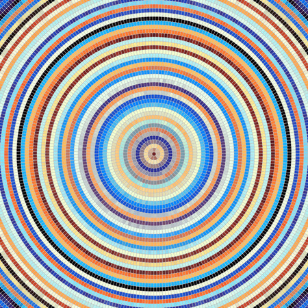 Seamless background pattern. Round decorative geometric mosaic art tile pattern. Vector image.のイラスト素材