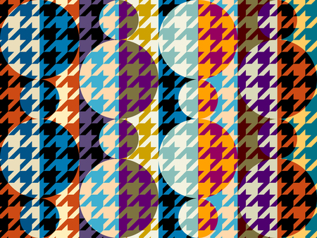 Seamless geometric pattern. Classic Hounds-tooth pattern in a patchwork collage style. Vector image.