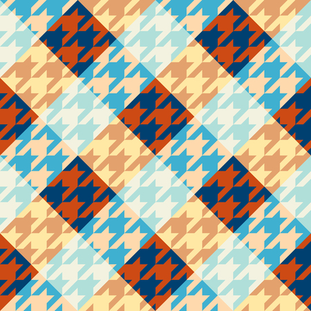 Seamless geometric pattern. Classic Hounds-tooth pattern in a patchwork plaid style. Vector image.