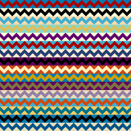Seamless geometric pattern. Classic chevron pattern in a patchwork collage style. Vector image.のイラスト素材