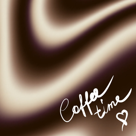 Lettering on blur background. Hand sketched. Coffee time. Vector image.のイラスト素材