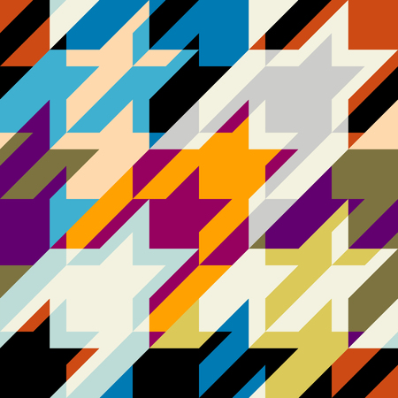 Seamless geometric pattern. Classic Hounds-tooth pattern in a patchwork collage style. Vector image.